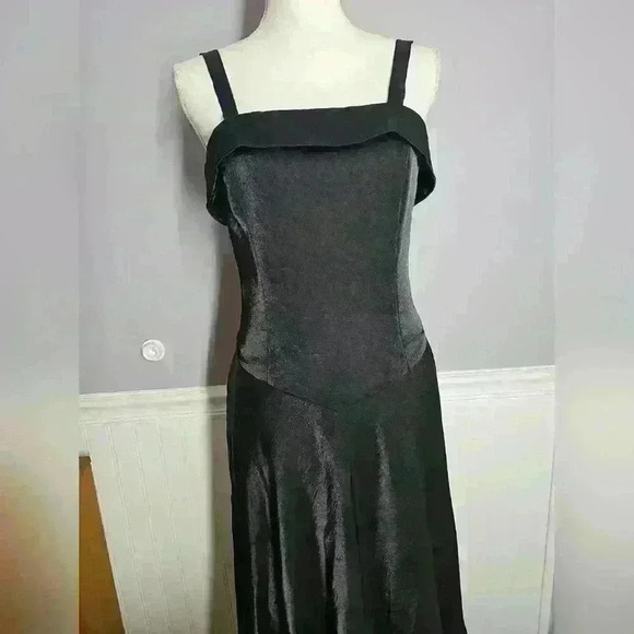 Vintage 90s Tapioca sheer black layered dress size 4 - Picture 3 of 4